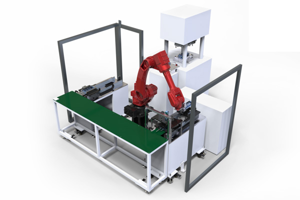 机器人配合立式注塑机埋入应用方案